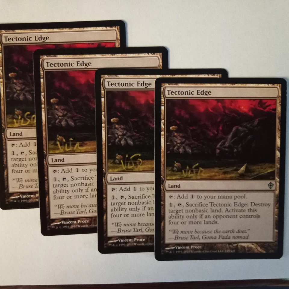 Magic The Gathering - 1x Signed Tectonic Edge (mtg) Worldwake - 4 avail - Image 1 of 1
