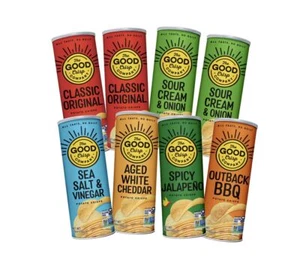 The Good Crisp Company Potato Chips 5.6 Ounce Canisters Pack of 8 Variety Pack - Picture 1 of 9
