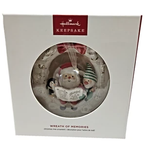 2024 Hallmark Wreath of Memories Porcelain 14k Gold Ornament NIB - Picture 1 of 14