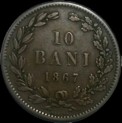 Romania Heaton 1867 10 Bani . Scarce - Image 1 of 2