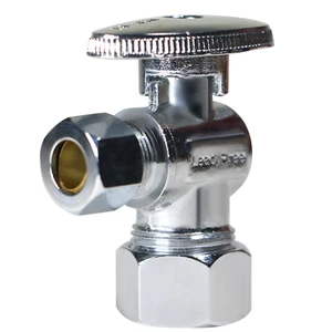 10 Pcs XFITTING 5/8" x 3/8" OD Compression Angle Stop Valve, 1/4 Turn, Lead Free - Picture 1 of 6