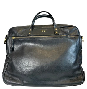 Fossil Black leather briefcase. Unisex Haskell laptop/messenger bag. - Picture 1 of 17