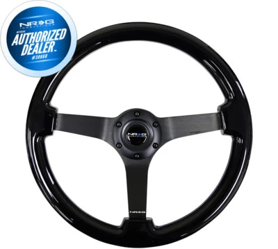 NUEVO NRG 350MM NEGRO PROFUNDO VOLANTE 3 RADIOS CENTRO MADERA NEGRA RST-036BK-BK Foto 1 de 3