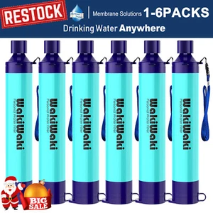 Portable Survival Water Filter Straw Purifier Camping Emergency Gear,1-6 Pack - Picture 1 of 28