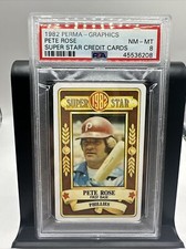 1982 Perma-Graphics Super Star Credit Cards Pete Rose Phillies PSA 8 NM-MT