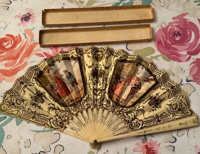 Antique Eventails Duvelleroy Paris Hand Fan Hotel Knickerbocker Signed Mathorel - Image 1 of 4