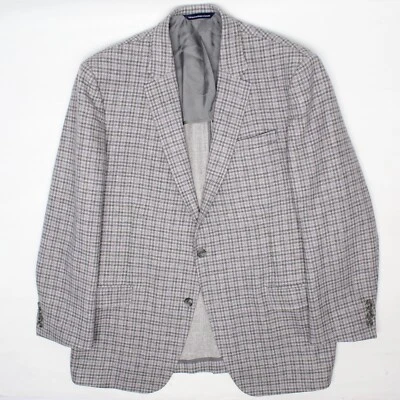 Maus & Hoffman Coppley Croydon Sport Coat 46T Gray Purple Check Wool Cashmere  - Image 1 of 4