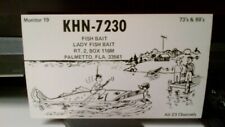 CB radio QSL carte postale étrange bateau de poisson bande dessinée années 1970 Palmetto Floride