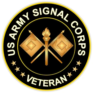 US Army Signal Corps Veteran Bumper Sticker Vinyl Soldier Decal 5" - Picture 1 of 3