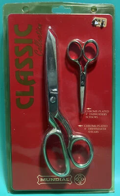 Mundial Classic Collection 8” Chrome Plated Dressmaker Shears & 4” Embroidery - Image 1 of 2