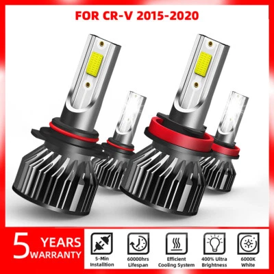 Kit de bombillas de faros LED 9005 H11 haz alto bajo 6000K para Honda CR-V 2015-2020 Foto 1 de 4