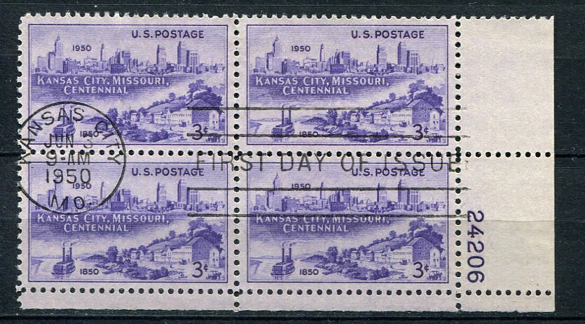 USA : Scott # 994 - Plate Block # 24206 - used - Image 1 of 1