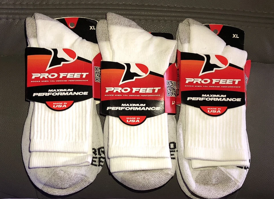 Lote de 3 Calcetines Pro Feet Máximo Rendimiento Blanco Talla XL 13-16 Foto 1 de 1
