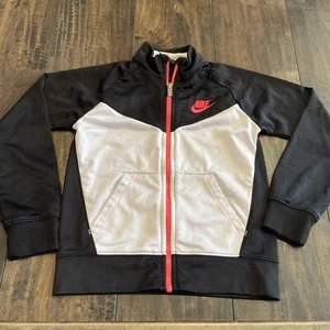 Girls Nike Zip-up Athletic Jacket - Black/White/Pink, Size L (6x) - Picture 1 of 2