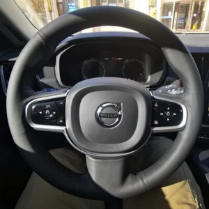 Custom Steering Wheel Cover Genuine Leather For Volvo S90 XC90 XC60 S60 V90CC - Picture 1 of 6