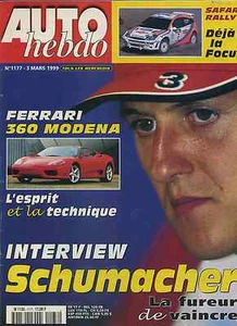 AUTO HEBDO Nr. 177 03.03.1999 SCHUMACHER FERRARI 360 MODENA SAFARI RALLY - Bild 1 von 1