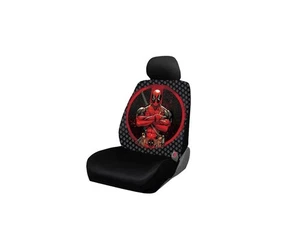 New Black Marvel Comics Deadpool Tough Guy Low Back Seat Cover w/ Headrest- 1PC - Picture 1 of 1