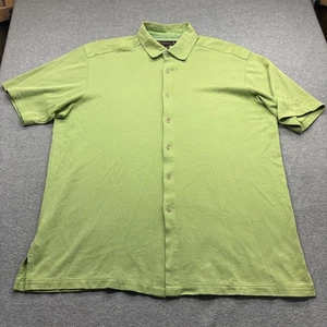 Tommy Bahama Golf 18 Shirt Mens Extra Large Short Sleeve Green Button Up Camp - Picture 1 of 9