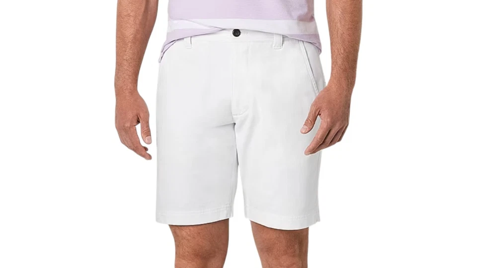 St. John's Bay Men's 9" Mid Rise Stretch Fabric Chino Shorts White Size W34 - Image 1 of 3