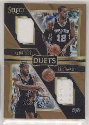 2016-17 Panini Select Duets Copper Prizm /49 Kawhi Leonard LaMarcus Aldridge #10 - Image 1 of 2