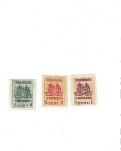 Nr.56388 Österreich/ Feldpost Italien, 1918, "Ortspostmarken Ampezzo 1,2,+4 Cent - Foto 1 di 2