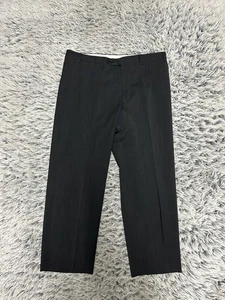 Pantalones de vestir de viaje Canali para hombre 36 negros de lana tejidos frente plano Italia - Imagen 1 de 12