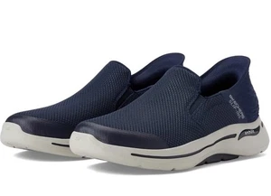 NEW SKECHERS Men’s Performance GO Walk Arch Fit Hands Free Slip-Ins Shoes Navy 8 - Picture 1 of 8