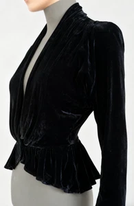 Seidesamt Bolero von cocon commerz privatsachen * Gr.34 * schwarz - Bild 1 von 4