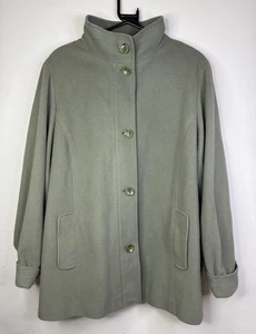 Trench cappotto M&S donna verde salice monopetto UK 22 misto lana invernale elegante - Foto 1 di 6