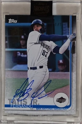 Topps Archives Signature Series Debut. Fernando Tatis Jr.   RC 1/1 - Image 1 of 2