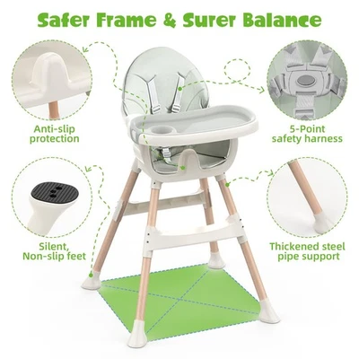 Baby Highchair for Feeding | USED Foldable Toddler Chair with Removable Tray - Image 1 of 4