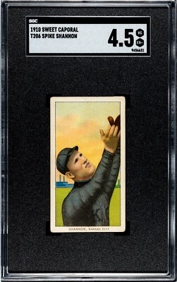 Spike Shannon Sweet Caporal 350/30 SGC 4,5 1909-11 T206 Foto 1 de 2