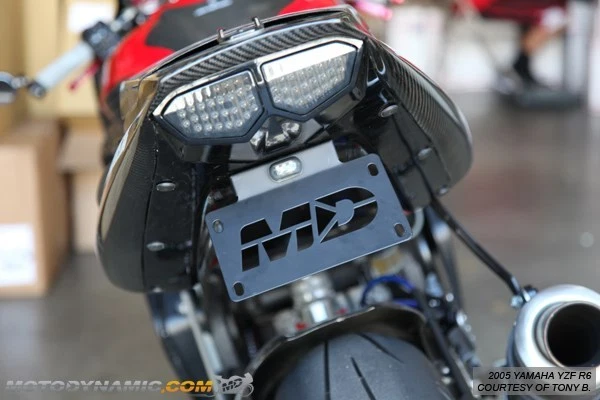 Kit eliminador de guardabarros Fit 03-05 Yamaha R6 06-09 R6S con luz LED de matrícula Foto 1 de 1