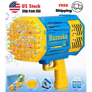 69 Holes Bubble Gun Machine Toy Colorful Light for Kids Boys Girl Summer Outdoor - Picture 1 of 6