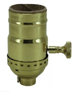 Lamp Parts ON/OFF TURN KNOB SOLID BRASS Medium Base Socket-Polished/Lacquered - Picture 1 of 2
