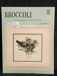 Green Apple Co. Broccoli Cross Stitch Leaflet Watercolors by Janet Powers - Picture 1 of 5