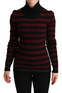 DOLCE & GABBANA Sweater Black Red Striped Wool Pullover IT40 /US6 /S RRP $1300 - Picture 1 of 7