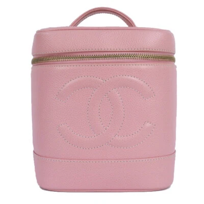 Bolso de mano Chanel A01998 cuero caviar rosa bolsa de cosméticos maquillaje 1001 Foto 1 de 4