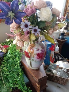 Antique Nippon Japanese Hand-painted Pansies Flowers Vase 9 In - Picture 1 of 10