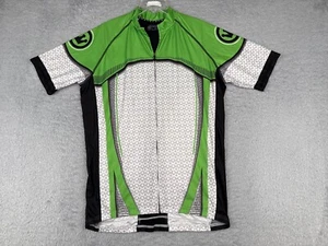 Canari Cycling Jersey Adult 2XL XXL Green Gray Black Full Zip Short Sleeve Poly - Picture 1 of 14