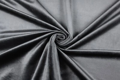 Möbelstoff Weicher Samt Velvet Velours Bezugsstoff Polsterstoff Deko Dunkelgrau - Bild 1 von 2