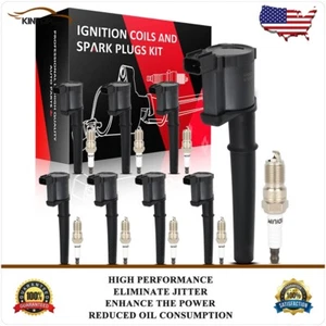 Ignition Coils & Iridium Spark Plugs Kit For Lincoln Aviator V8 4.6L 2003-2005 - Picture 1 of 24