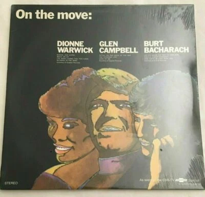 NEW ON THE MOVE DIONNE WARWICK CAMPBELL, BURT VINYL LP ALBUM 1969 CHEVROLET REC - Image 1 of 2