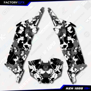 Gray Distressed Racing Graphics kit fits Polaris RZR XP 1000 4 Door 19-23 - Foto 1 di 2