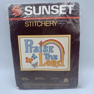 Kit de punto de cruz contado alabanza al Señor arco iris 5"" x 7"" mariposas LEER ABIERTO - Imagen 1 de 8