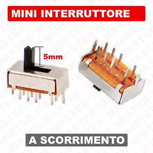 MINI INTERRUTTORE A SCORRIMENTO 2P3T 3 POSIZIONI 8 PIN SS23D07 - 2 PEZZI - Foto 1 di 3