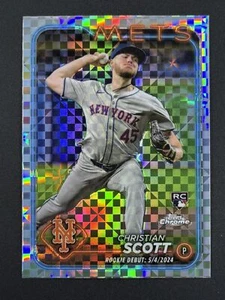 CHRISTIAN SCOTT RC 2024 Topps Chrome Update X-Fractor #USC110 New York Mets - Picture 1 of 2