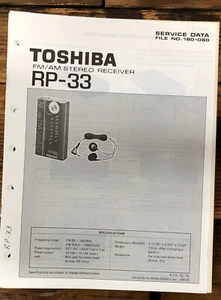 Toshiba RP-33 Radio / Stereo Service Manual *Original* - Picture 1 of 1