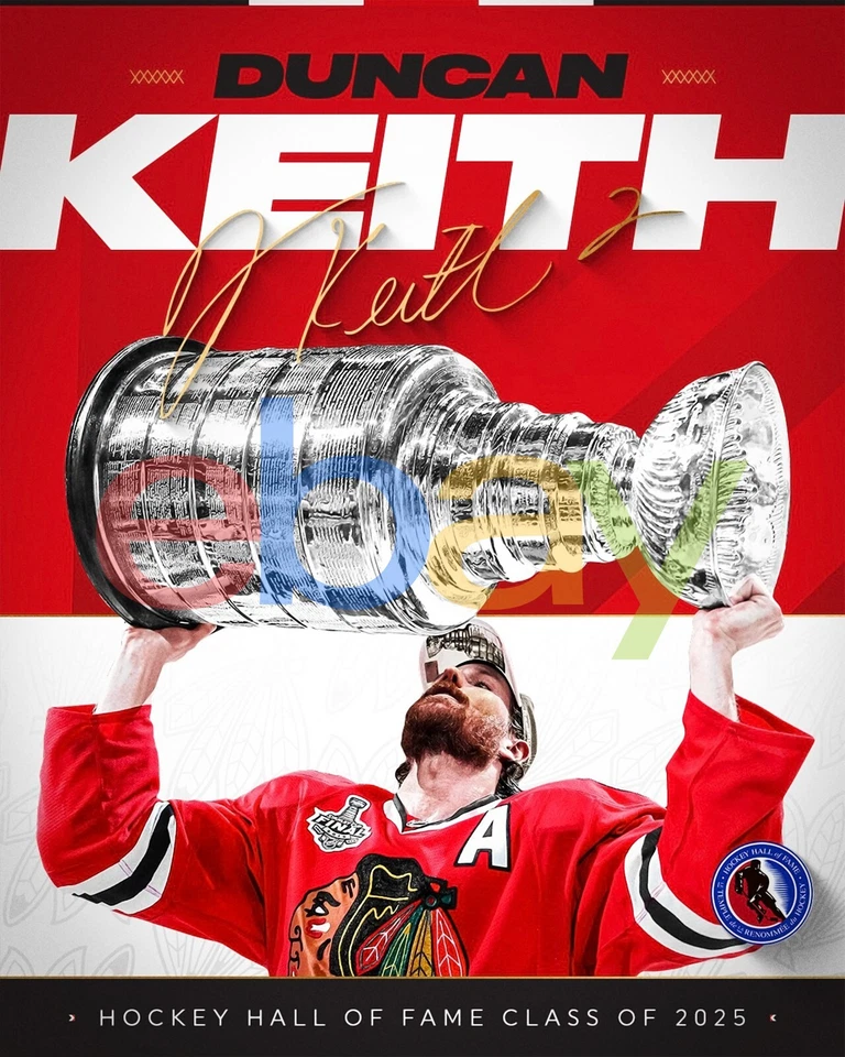 Duncan Keith Hall of Fame Class of 2025 Chicago Blackhawks 8x10 NHL Hockey Photo - Изображение 1 из 1