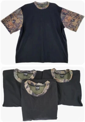 Vtg USA 90s Y2K TrueTimber Black Camo 3 Tee Lot Men 2XL Performance SS BaseLayer - Image 1 of 4